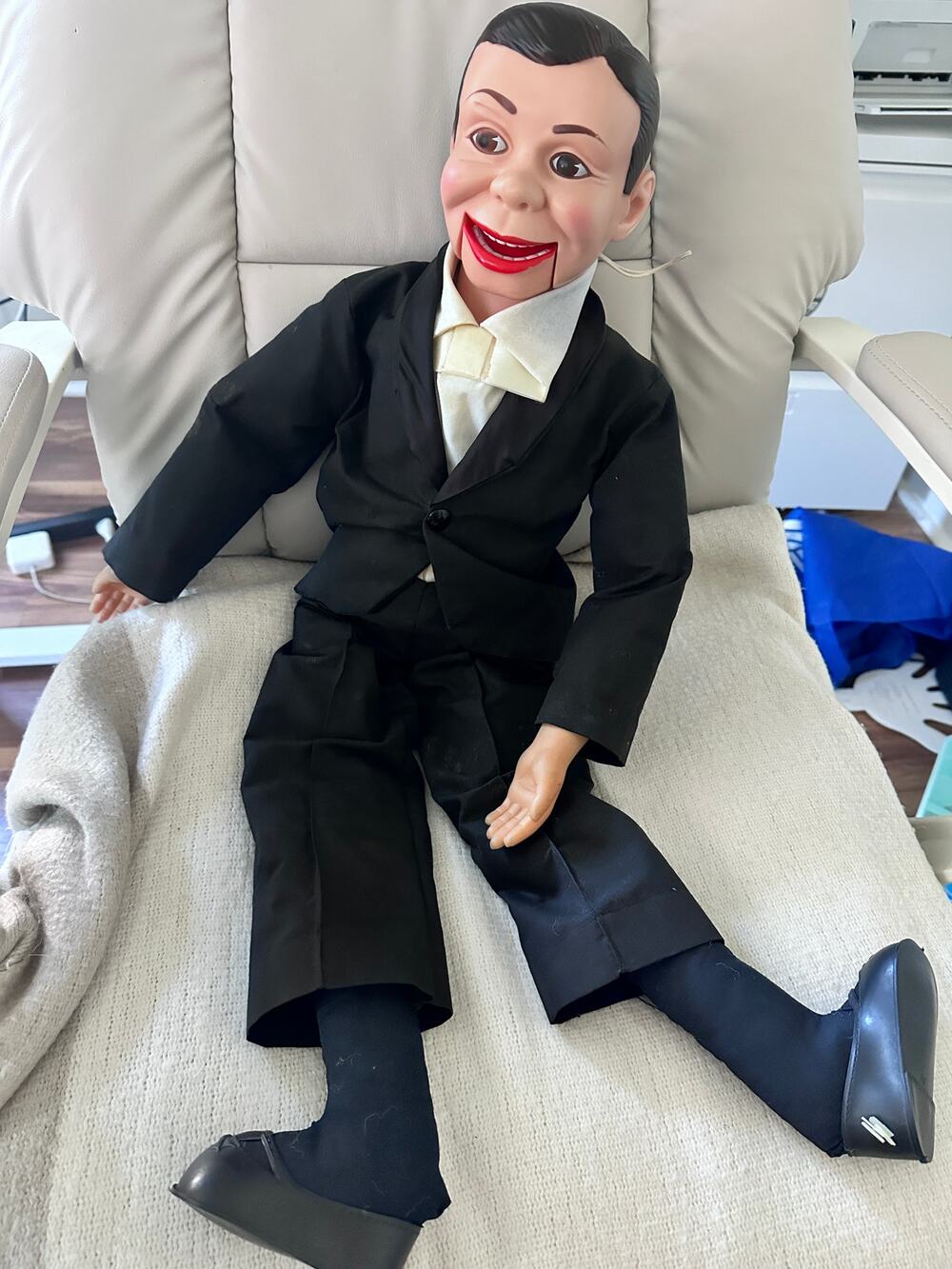 1970s Vintage Charlie McCarthy ventriloquist doll 30”